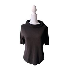 Talbots Black Knit Top Medium Academia Preppy Modern Clean Girl 
Library Girl